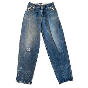 Vintage Get Used By Elie Mom Jeans Womens 33 Hong Kong Distressed Tapered